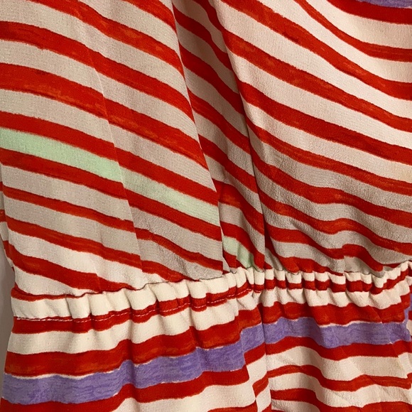 Madewell Striped Red and Cream Silk Dress - Picture 6 of 14